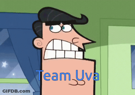 Cartoon Character Saying Team Uva GIF