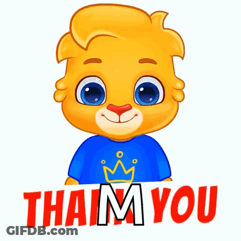 Cartoon Character Saying Thank You In Red GIF