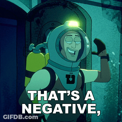 Cartoon Character Saying That's A Negative GIF