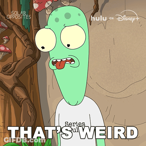 Cartoon Character Saying That's Weird GIF