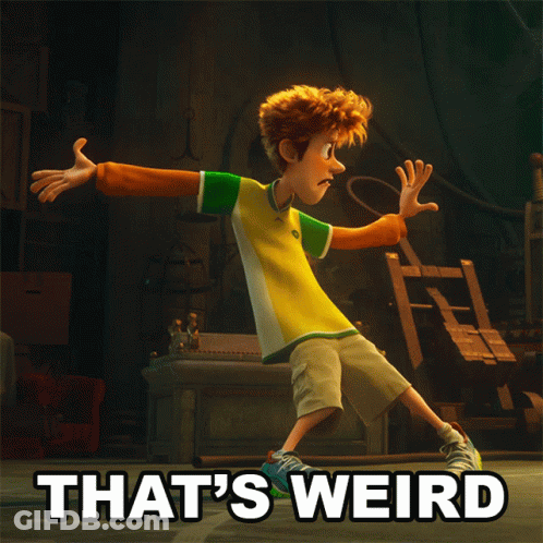 Cartoon Character Saying That's Weird GIF