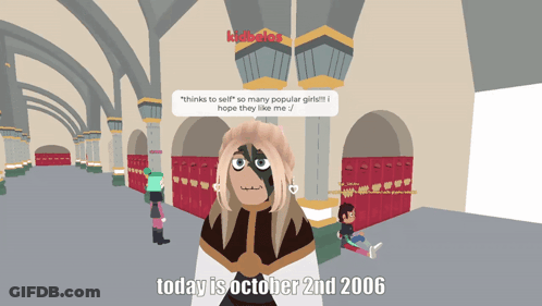 Cartoon Character Saying Thinks To Sell So Many Popular Girls In Hallway GIF