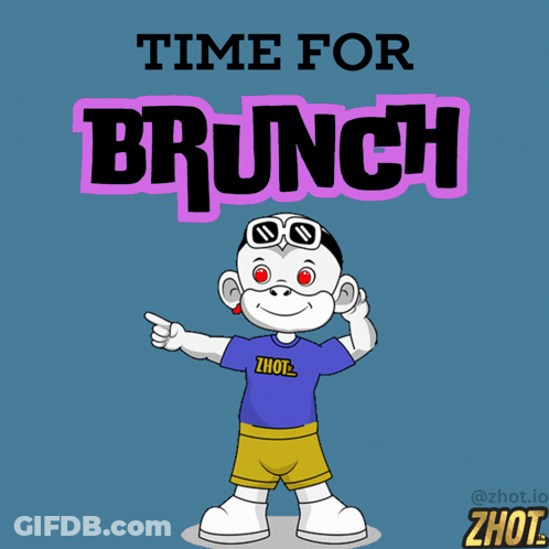 Cartoon Character Saying Time For Brunch GIF