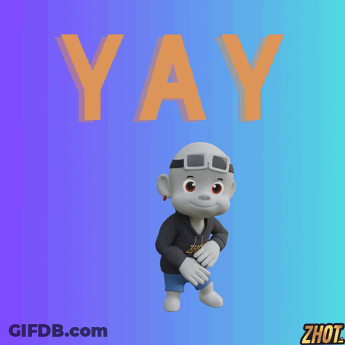 Cartoon Character Saying Time For Brunch With Monkey GIF