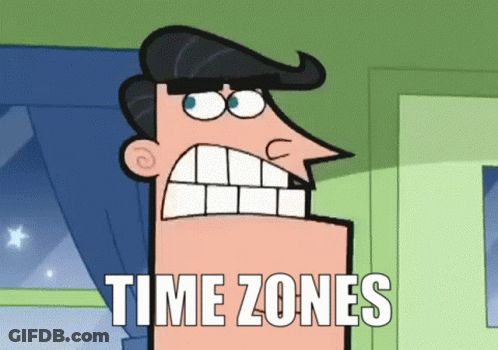 Cartoon Character Saying Time Zones GIF