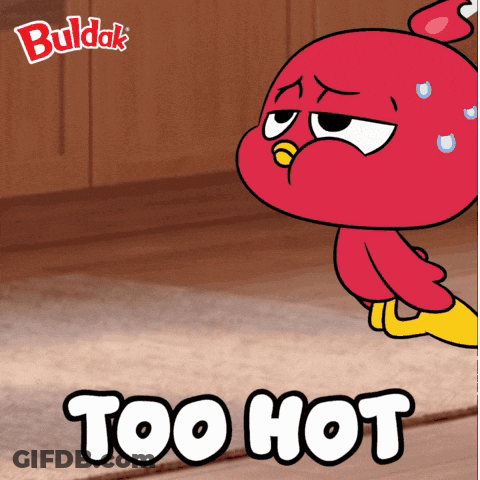 Cartoon Character Saying Too Hot GIF