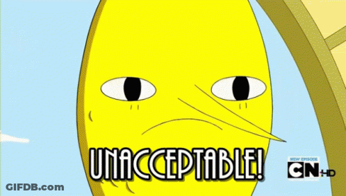 Cartoon Character Saying Unacceptable GIF