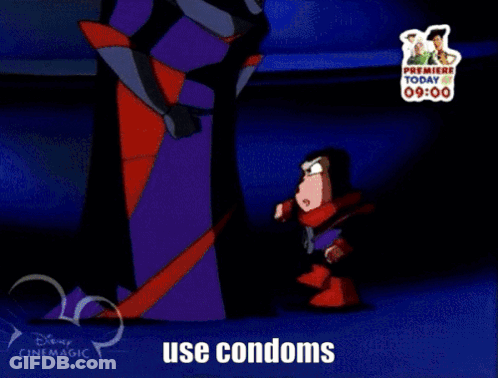 Cartoon Character Saying Use Condoms GIF