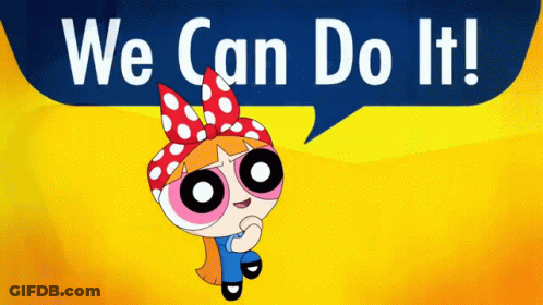 Cartoon Character Saying We Can Do It GIF