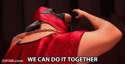 Cartoon Character Saying We Can Do It Together GIF