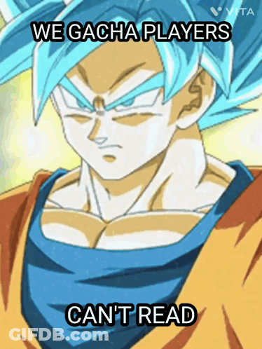 Cartoon Character Saying We Gacha Players Can't Read GIF