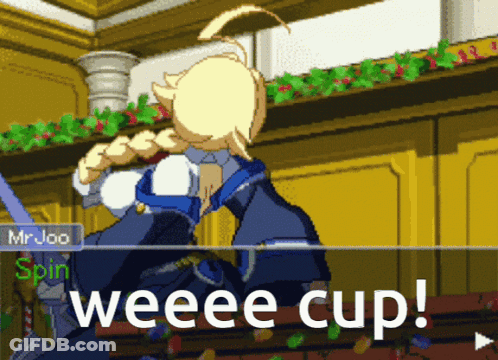 Cartoon Character Saying Weeeee Cup GIF
