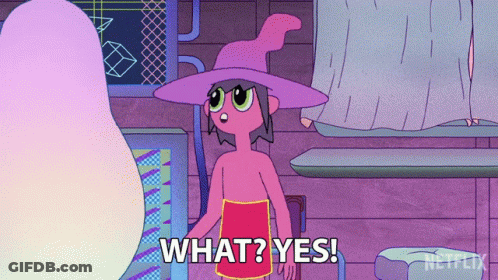 Cartoon Character Saying What Yes In Purple Room GIF
