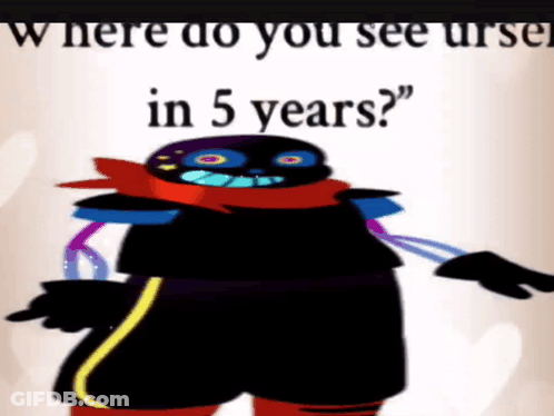 Cartoon Character Saying Where Do You See Yourself In 5 Years GIF