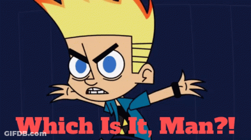 Cartoon Character Saying Which Is It Man GIF