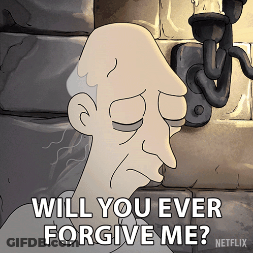 Cartoon Character Saying Will You Ever Forgive Me Netflix Ad GIF