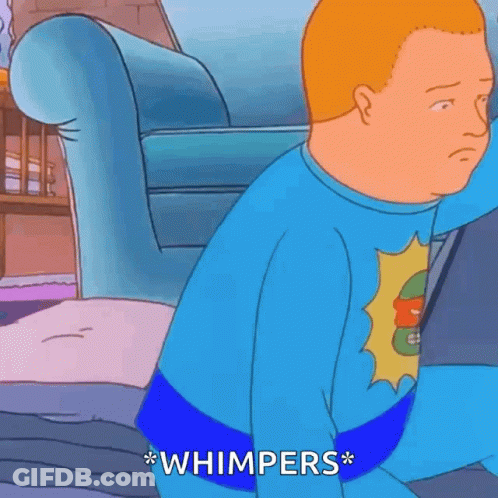 Cartoon Character Saying Wimpers Blue Couch GIF