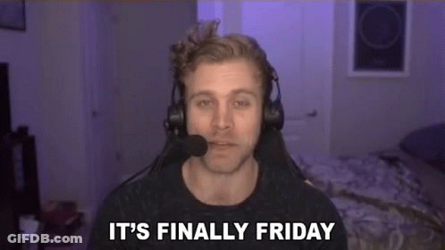 Cartoon Character Saying Woo It's Finally Friday GIF