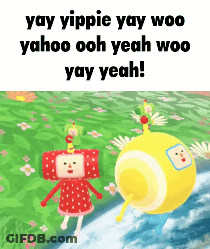 Cartoon Character Saying Yay Yippie Woo GIF