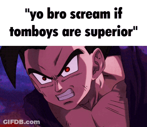 Cartoon Character Saying Yo Bro Scream If Tomboys Are Superior GIF