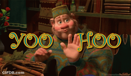 Cartoon Character Saying Yoo Hoo GIF
