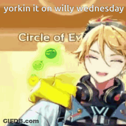 Cartoon Character Saying Yorkin It On Willy Wednesday GIF