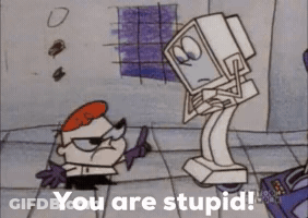 Cartoon Character Saying You Are Stupid Next To Computer GIF