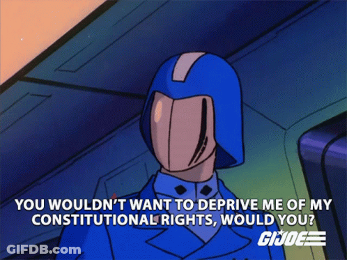 Cartoon Character Saying You Wouldnt Want To Deprive Me Of My Rights GIF