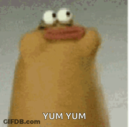Cartoon Character Saying Yum Yum GIF