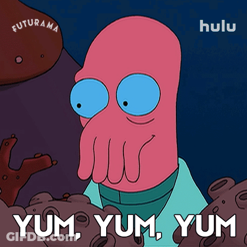 Cartoon Character Saying Yum Yum Yum GIF