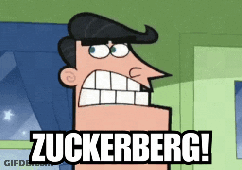 Cartoon Character Saying Zuckerberg On Green Background GIF