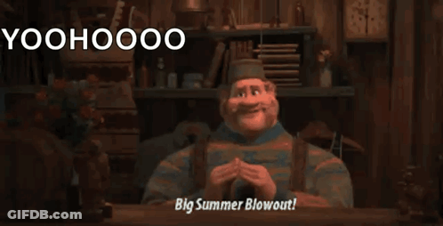 Cartoon Character Says Big Summer Blowout GIF