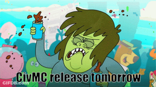 Cartoon Character Says Civmc Release Tomorrow GIF