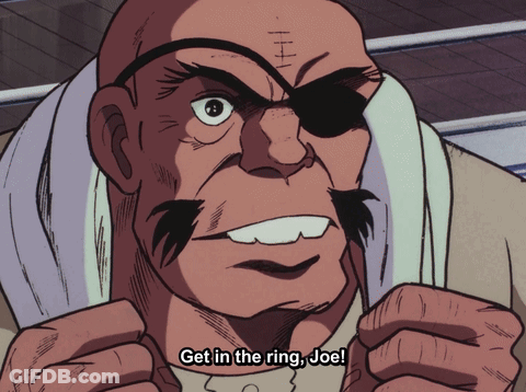Cartoon Character Says Get In The Ring Joe GIF