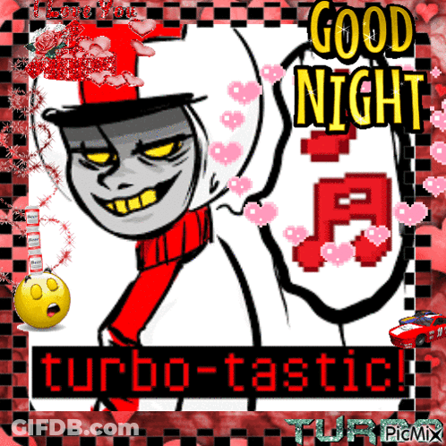 Cartoon Character Says Good Night Turbo-Tactic GIF