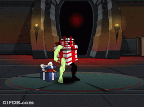 Cartoon Character Says Happy Birthday Brave Holding Presents GIF
