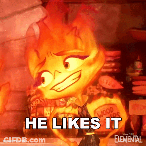 Cartoon Character Says He Likes It In Front Of Bag Of Wood Nuggets GIF