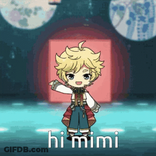 Cartoon Character Says Hi Mimi At Red Box GIF