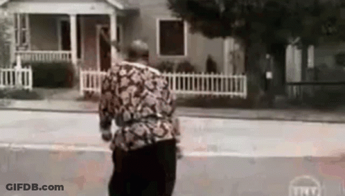 Cartoon Character Says Hi Mimi In Front Of Red Box GIF