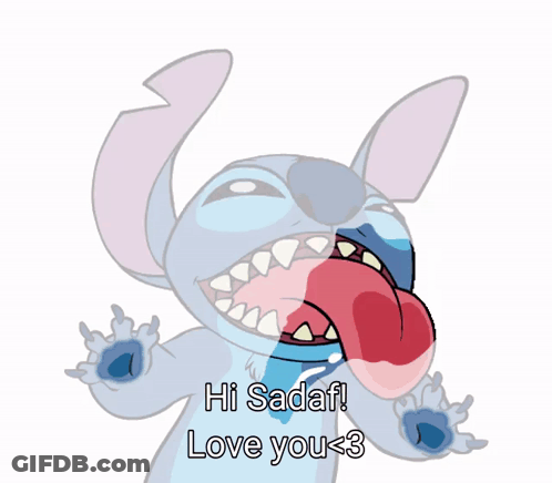Cartoon Character Says Hi Sadaf I Love You <3 GIF