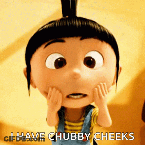 Cartoon Character Says I Have Chubby Cheeks GIF