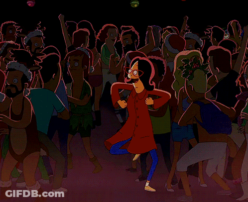 Cartoon Character Says I Love Christmas In Crowd GIF