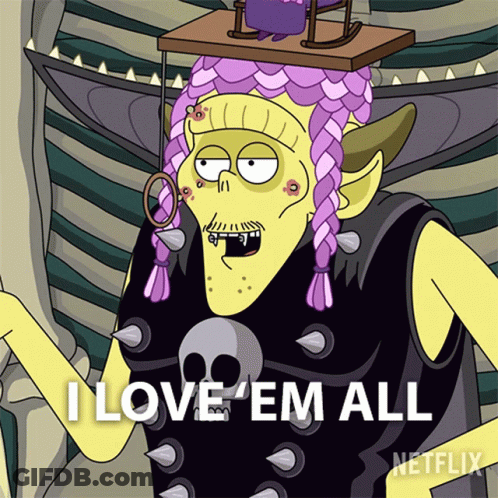 Cartoon Character Says I Love Em All Netflix Ad GIF
