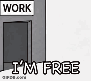 Cartoon Character Says I'm Free Behind Door GIF