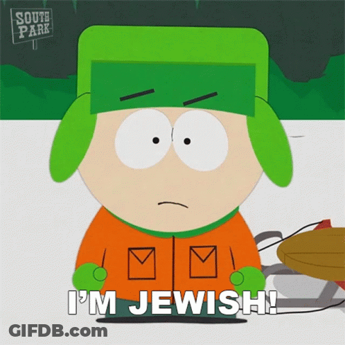 Cartoon Character Says I'm Jewish In Front Of South Park Sign GIF