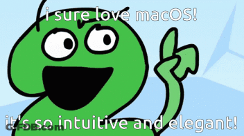 Cartoon Character Says I Sure Love Macos GIF