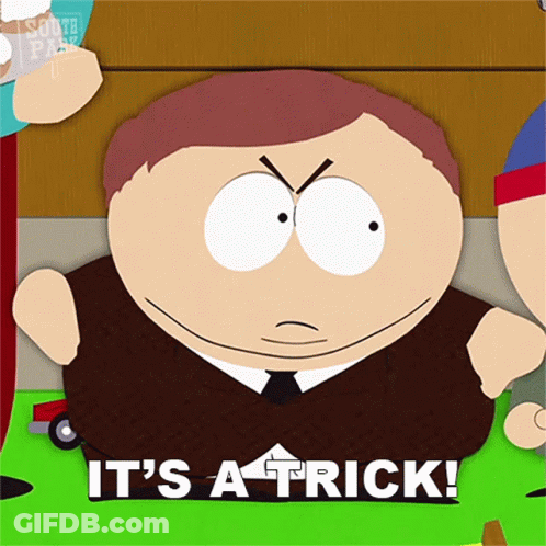 Cartoon Character Says It's A Trick GIF
