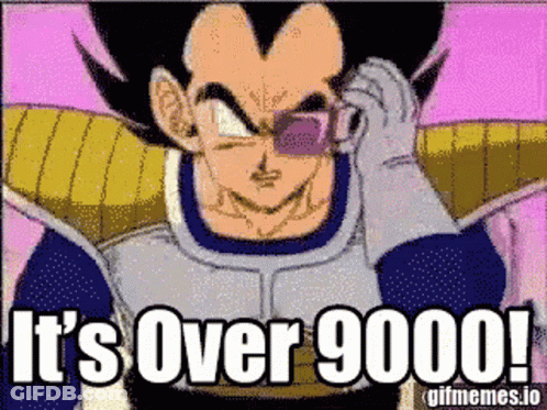 Cartoon Character Says It's Over 9000 GIF