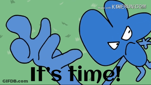 Cartoon Character Says It's Time In Field GIF