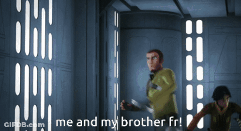 Cartoon Character Says Me And My Brother Fr GIF